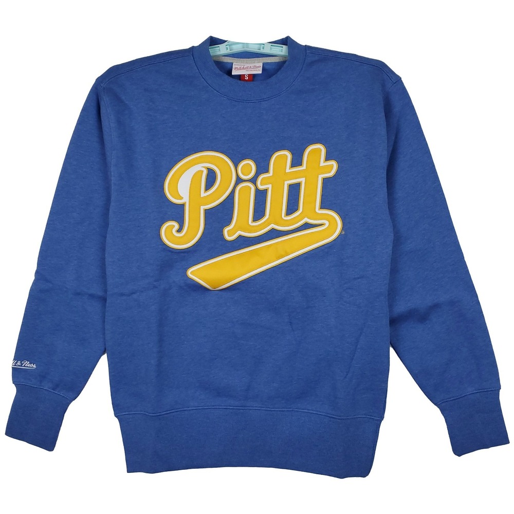 Pittsburgh Panthers‎ Mitchell & Ness NCAA Small Sweatshirt Script Logo Blue NWT